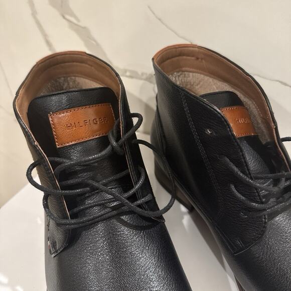 Tommy Hilfiger Men\'s Black Leather Chukka Ankle Boots Lace-Up US 12 M main image 5